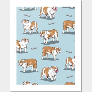 English bulldog pattern Posters and Art